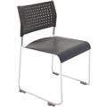 CHAIR WIMBLEDON VISITORS STACKING LINKING CHROME FRAME BLACK