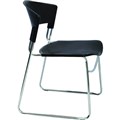ZOLA CHAIR PLASTIC STACKING LINKING CHROME FRAME BLACK