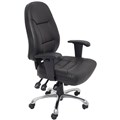 CHAIR RAPIDLINE PU300 ERGONOMIC TASK HIGH BACK SLIDE SEAT WITH CHROME BASE AND ADJUSTABLE BLACK PU