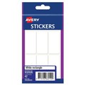 AVERY 932026 MULTI PURPOSE STICKERS RECTANGLE 25MM X 50MM WHITE 42PK