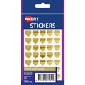 AVERY 932362 MULTI PURPOSE STICKERS SMALL HEART 10MM GOLD PACK 70