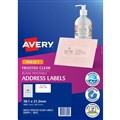 AVERY 936009 J8551 INKJET ADDRESS LABEL 65UP 65 PER SHEET CLEAR WITH MATT FINISH 25PK