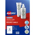 AVERY 980022 L7114 CRYSTAL CLEAR ROUND LABEL 12UP CLEAR 10PK 