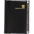 ADDRESS  TELEPHONE INDEX BOOK CUMBERLAND CLEARVIEW PVC WITH BROWN MYLAR TABS 60MM X 100MM BLACK