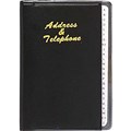 ADDRESS  TELEPHONE INDEX BOOK CUMBERLAND CLEARVIEW PVC WITH WHITE MYLAR TABS 125MM X 95MM BLACK