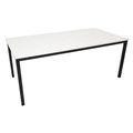 TABLE RAPIDLINE STEEL FRAME 1500W X 750D X 730 MMH BLACK FRAME  NATURAL WHITE TOP