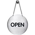 SIGN DURABLE PICTOGRAM SIGN OPENCLOSED WITH CHAIN 130MM STAINLESS STEEL