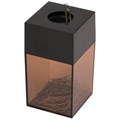 PAPER CLIP PAPERCLIP DISPENSER HOLDER LARGE ITALPLAST MAGNETIC BLACK TOPSMOKE BOTTOM