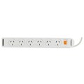 POWER BOARD ITALPLAST I 519 WITH 1 METRE LEAD 6 OUTLET WITH MASTER SWITCH WHITE POWERBOARD