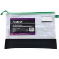 PENCIL CASE MESH POUCH WITH ZIPPER  NOTE POCKET 342MM X 300MM B4 ASSORTED COLOURS