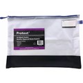 PENCIL CASE MESH POUCH WITH ZIPPER  NAME CARED HOLDER 465MMX 355MM A3 CLEAR