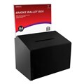 BALLOT BOX DEFLECTO LOCKABLE WITH HEADER LANDSCAPE 310MMW X 240MMH X 210MMD A4 SMOKE