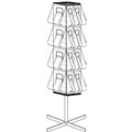 BROCHURE STAND DEFLECTO 58041 FLOOR STAND DELUXE ROTATING 8 X A4 16 X DL BLACK  CLEAR