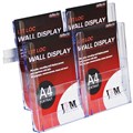 DEFLECTO BROCHURE HOLDER LITLOC WALL DISPLAY 4 X A4 CLEAR