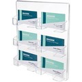 DEFLECTO WALL MOUNT BUSINESS CARD HOLDER 6 POCKET LANDSCAPE CLEAR