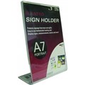 DEFLECTO 46701 SIGN HOLDER SLANTED PLASTIC A7 PORTRAIT 75 X 110 X 34 CLEAR