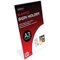 DEFLECTO SIGN HOLDER PLASTIC SLANTED PORTRAIT A3 CLEAR