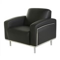 LOUNGE CHAIR YS DESIGN YS901 SIENNA ONE SEATER CHROME FRAME PU COVER BLACK