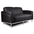 LOUNGE CHAIR YS DESIGN YS902 SIENNA TWO SEATER SOFA CHROME FRAME PU COVER BLACK