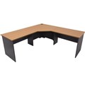 RAPID WORKER COMPLETE CORNER WORKSTATION 1800 X 1800 X 600MM BEECH  IRONSTONE