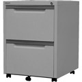 PEDESTAL DRAWER MOBILE STEELCO METAL 2 FILE DRAWERS SILVER GREY