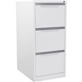 MERCURY METAL FILING CABINET 3 DRAWER WHITE SATIN