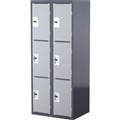 LOCKER STEELCO SCHOOL HEAVY DUTY 3 DOOR BANK OF 2 380MM DARKLIGHT GREY