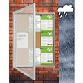 VISIONCHART TX WEATHER RESISTANT NOTICE CASE 1050MM X 1080MM SILVER FRAME CORK BACKGROUND LOCKABLE OUTDOOR USE