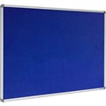 VISIONCHART CORPORATE FELT PINBOARD ALUMINIUM FRAME 2400MM X 1200MM ROYAL BLUE