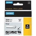LABELLING TAPE DYMO 18445 RHINO INDUSTRIAL LABEL TAPE VINYL 19MM BLACK ON WHITE