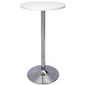 RAPIDLINE CHROME BASE DRY BAR ROUND TABLE 1075 X 600MM WHITE