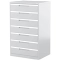 CABINET MULTI MEDIA STEELCO 7 DRAWER 1320 X 790 X 620MM SILVER GREY