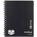 GRID BOOK SPIRAX P592G PP 5MM GRID 240 PAGE 222 X 178MM BLACK 5PK