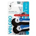 VELCRO ONE WRAP TIES ASSORTED COLOURS AND SIZES 6PK