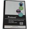 DISPLAY BOOK PROTEXT NONREFILLABLE INSERT COVER 20 POCKET A4 BLACK