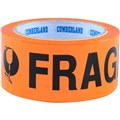 TAPE FRAGILE CUMBERLAND PRINTED PACKAGING TAPE FRAGILE ORANGEBLACK 6PK