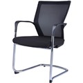 CHAIR RAPIDLINE CANTILEVER CHROME FRAME VISITOR ARMRESTS FABRIC SEAT MESH BACK BLACK