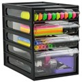 ITALPLAST 4 DRAWER OFFICE ORGANISER A5 CABINET BLACK