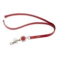 REXEL LANYARD WITH BADGE REEL BURGUNDY PU FINISH