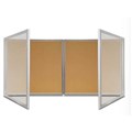 NOTICE BOARD VISIONCHART TX WEATHER RESISTANT NOTICE CASE 1350MM X 980MM SILVER FRAME CORK BACKGROUND LOCKABLE OUTDOOR USE