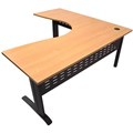 RAPID SPAN CORNER WORKSTATION METAL MODESTY PANEL 1500 X 1500 X 700MM BEECHBLACK