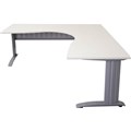 RAPID SPAN CORNER WORKSTATION METAL MODESTY PANEL 1500 X 1500 X 700MM WHITETOPSILVER FRAME