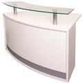 RAPIDLINE MODULAR RECEPTION COUNTER WITH GLASS SHELF 1339MM X 872MM X 935MM WHITE