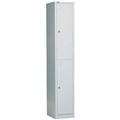 GO STEEL LOCKER 2 DOOR 385 X 455 X 1830MM SILVER GREY