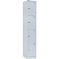 GO STEEL LOCKER 4 DOOR 305 X 455 X 1830MM WITH BUTTERFLY LOCK SILVER GREY