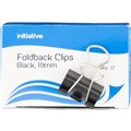 FOLDBACK CLIPS 19MM BLACK 12PK