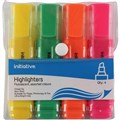 HIGHLIGHTER INITIATIVE WALLET CHISEL TIP YELLOW  GREEN  ORANGE  PINK ASSORTED PACK 4PK