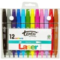TEXTA LASER COLOURING MARKERS ASSORTED 12PK