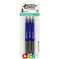 TEXTA RETRACTABLE BALLPOINT PEN MEDIUM BLUE 3PK