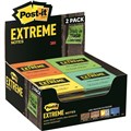 EXTREME POSTIT NOTES 3M DURA HOLD PAPER  ADHESIVE WATER RESISTANT 76MM X 76MM ASSORTED 2PK